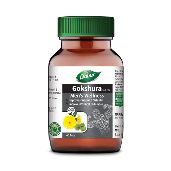 Dabur Gokshura Tablets - 60 Tablets | Boosts Vitality & Stamina | Supports Gut Health