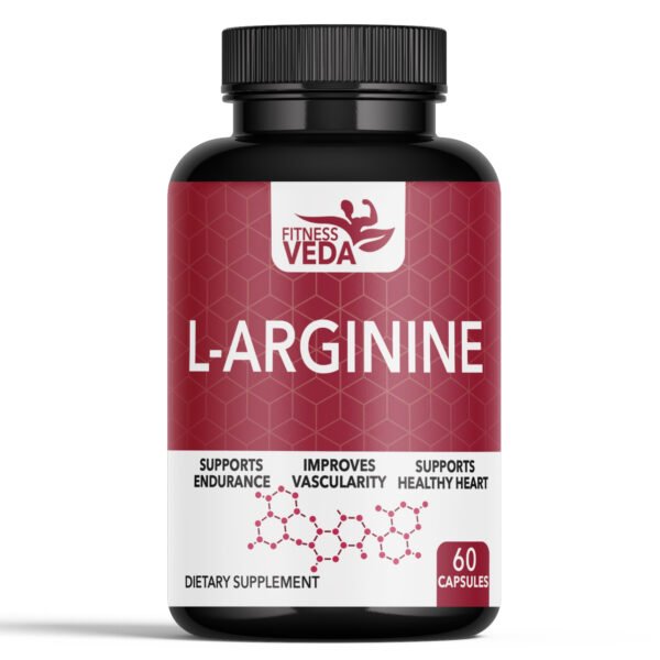 FITNESS VEDA L Arginine Supplement - L-Arginine Capsules 1000mg - Pack of 1 (60 Capsules)