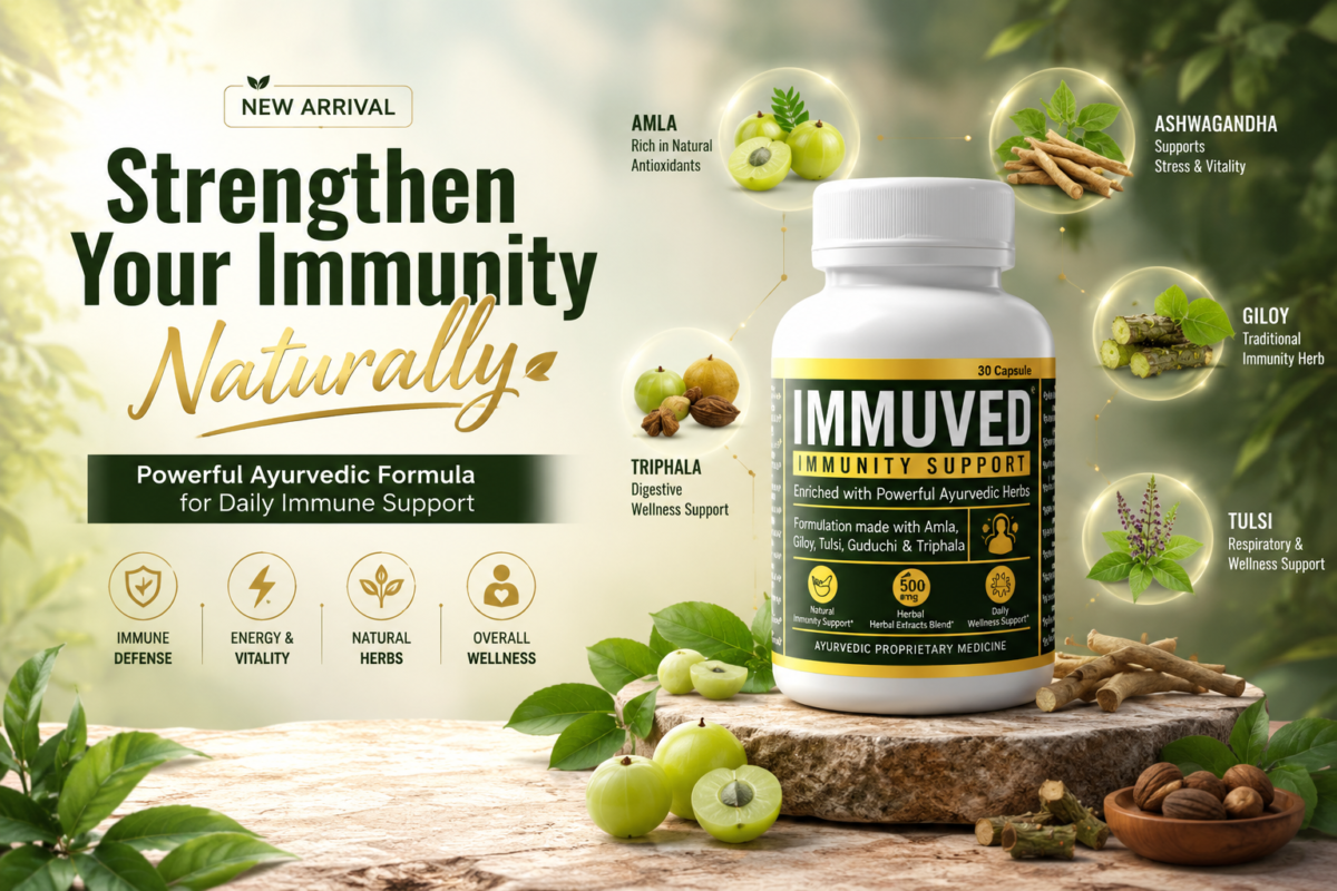 IMMUVED - Ayurvedic Immunity Booster with Amla, Turmeric and Ashwagandha 30 Capsule